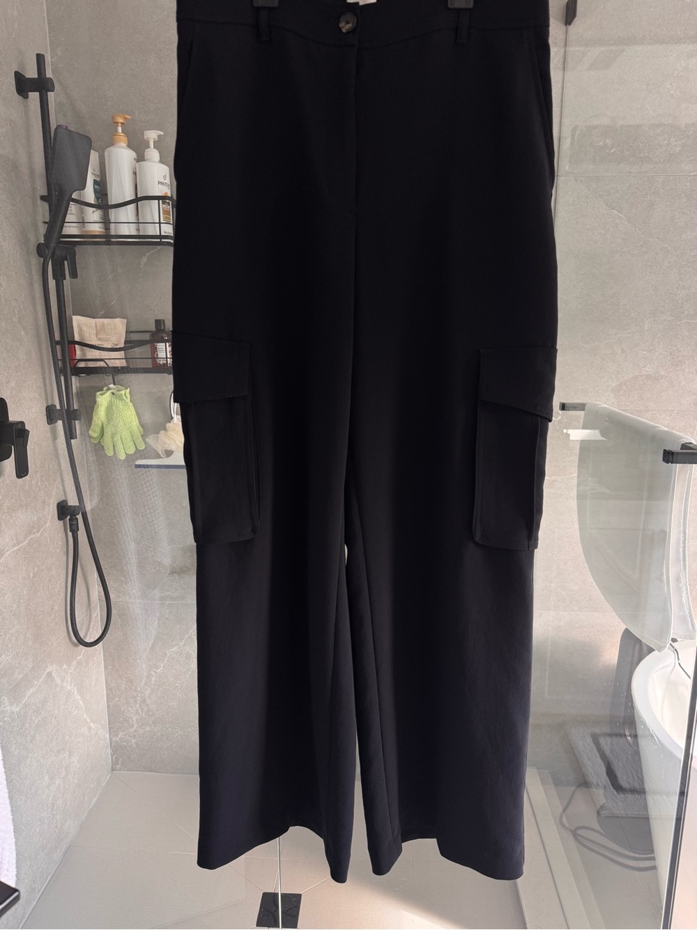 Wilfred Black Cargo Wide-Leg Pants